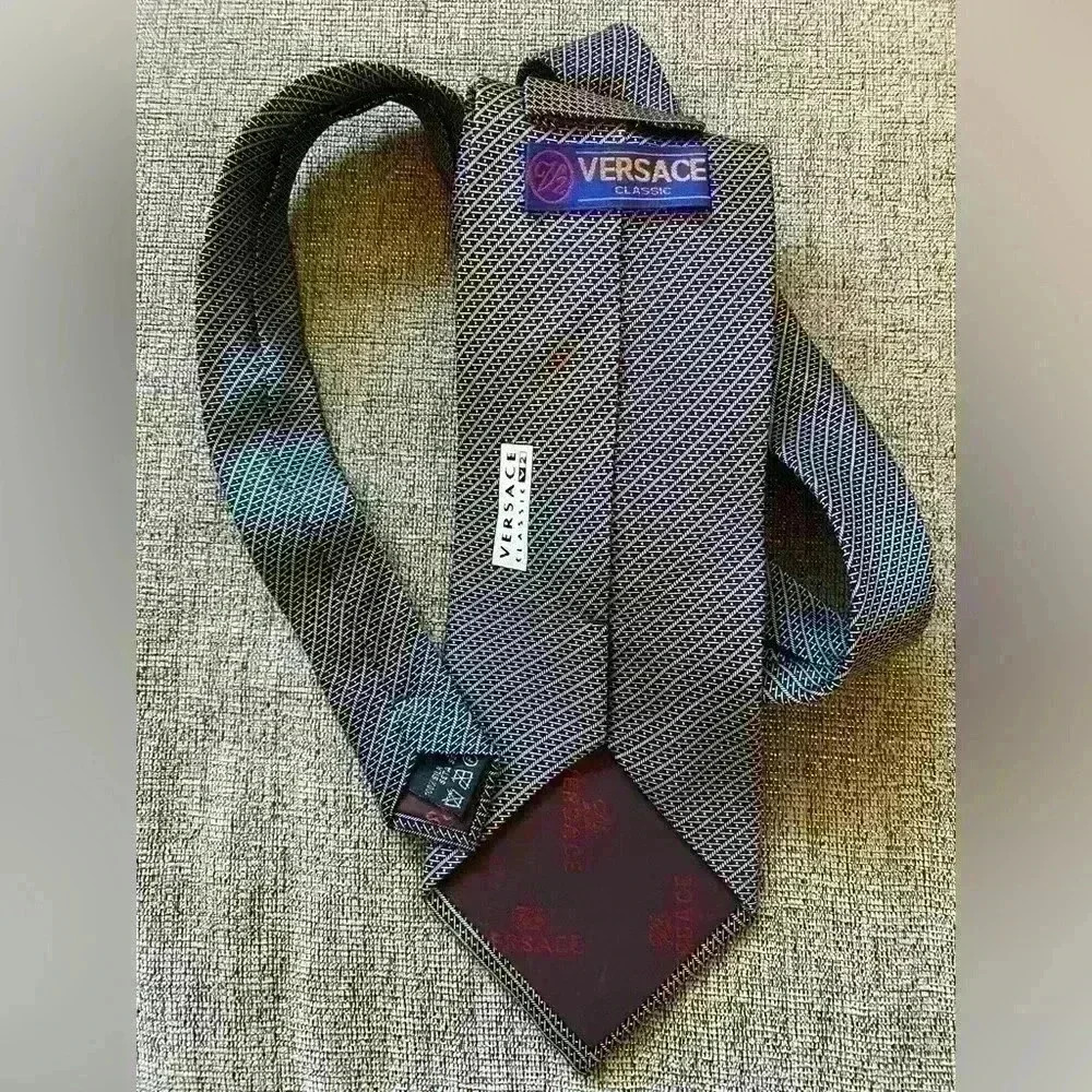 Vintage Versace Classic V2 Necktie, Designer Necktie, Handmade Tie